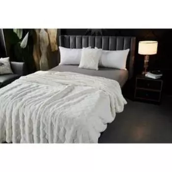 Покрывало «Бернард», размер 220х240 см, цвет молоко