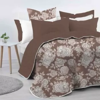 Покрывало стёганное двустороннее Melissa Rozalia, размер 200x200 см, цвет кофе