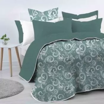 Покрывало стёганное двустороннее Melissa Milena, размер 200x200 см, цвет аква