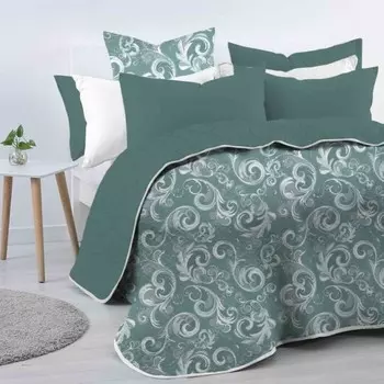 Покрывало стёганное двустороннее Melissa Milena, размер 200x200 см, цвет аква