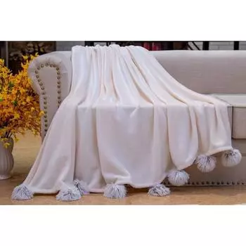 Покрывало Fluffy ball, размер 220х240 см, цвет молоко