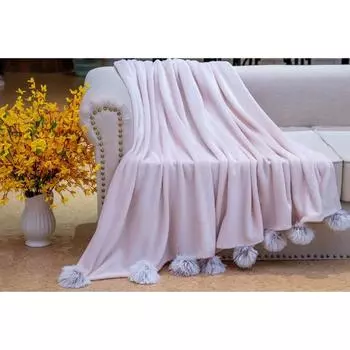 Покрывало Fluffy ball, размер 220х240 см, цвет пудровый