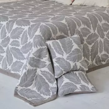 Покрывало хлопковое Этель «Листопад» 180х240±5 см, цвет серый, 100%хлопок, 300гр/м2