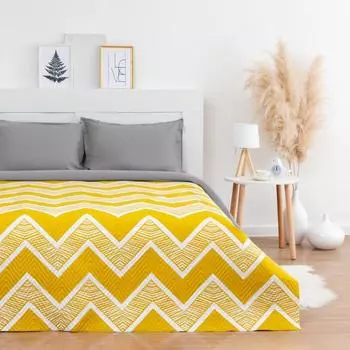 Покрывало LoveLife 1,5 сп "Зигзаги" цв. желтый, 150*210±5см, микрофайбер, 100% п/э