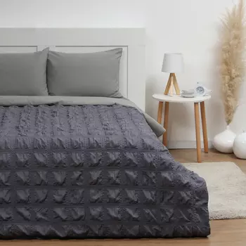 Покрывало LoveLife Texture: dark gray, 200*230±5см, микрофайбер, 100% п/э