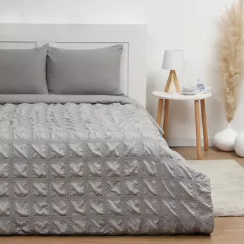 Покрывало LoveLife Texture: gray, 240*230±5см, микрофайбер, 100% п/э