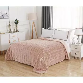 Покрывало «Мадлен», размер 220х240 см, цвет бежевый