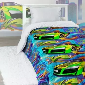 Покрывало «Неоновая машина», размер 145х200 см