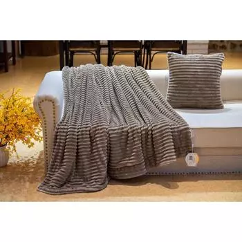 Покрывало «Полоса», размер 220х240 см, цвет кофе