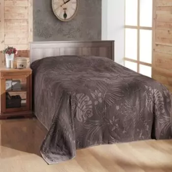 Покрывало, размер 200x220 см, цвет коричневый