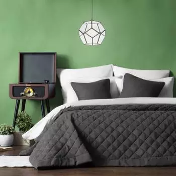 Покрывало с наволочками «Ким», размер 160х220 см, цвет мокрый асфальт