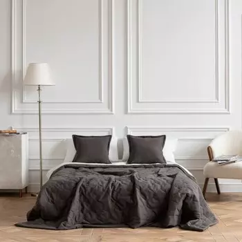 Покрывало с наволочками «Лаура», размер 230х250 см, цвет мокрый асфальт