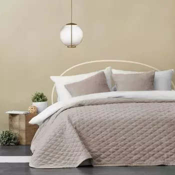 Покрывало с наволочками «Тина», размер 160х230 см, цвет светло-серый