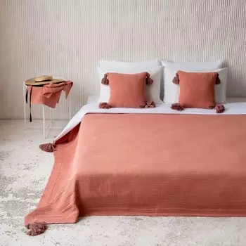 Покрывало «Шифу», размер 220х240 см, цвет терракотовый