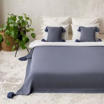 Покрывало «Шифу», размер 220х240 см, цвет тёмно-синий