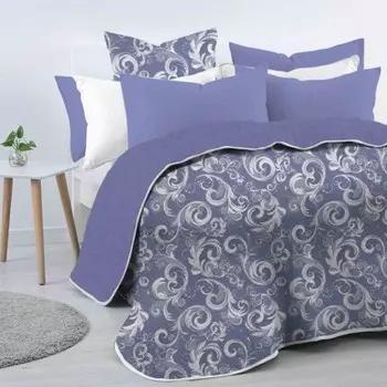 Покрывало стёганное двустороннее Melissa Milena, размер 200x200 см, цвет синий