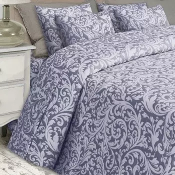 Покрывало стёганное жаккард «Айрис», размер 200x200 см, цвет тёмно-синий