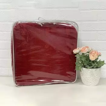 Покрывало вязаное Vasteks, размер 240x260 см, цвет бордо