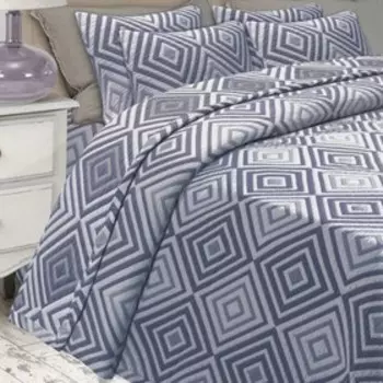 Покрывало жаккард Дориан Navy, размер 200x220 см, 40x40 см - 2шт.