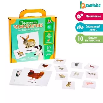 Полезный чемоданчик «Домашние животные», по методике Домана, пластиковые фишки