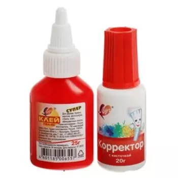 Полезный набор "Луч" клей ПВА-М 25 г + корректор с кисточкой 20 г