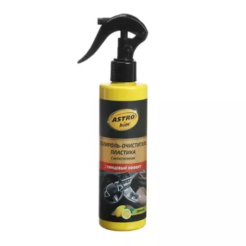 Полироль-очиститель пластика автомобиля Astrohim, глянцевый, лимон, спрей, 250 мл