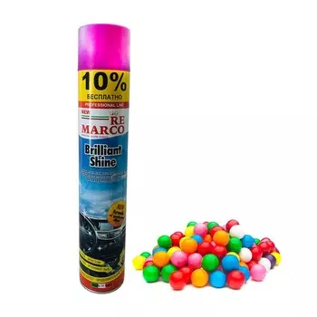 Полироль салона RE MARCO Brilliant Shine, 750 мл, аэрозоль, бубль гум