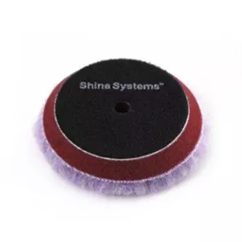 Полировальный круг Shine Systems Lila Wool Pad, лиловый мех, 75 мм
