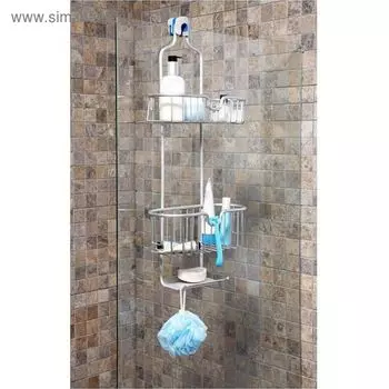 Полка алюминиевая для душа Paloma с двумя корзинами и мыльницей