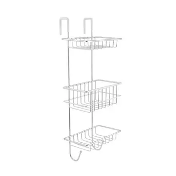 Полка Axentia 3-х ярусная, прямая, навесная с двумя крючками, 22х57х17,5 см