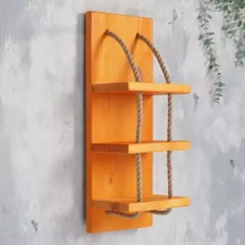 Полка деревянная под 3 бутылки, 50х20х14 см