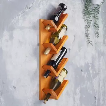 Полка деревянная под 4 бутылки, 53х20х14 см