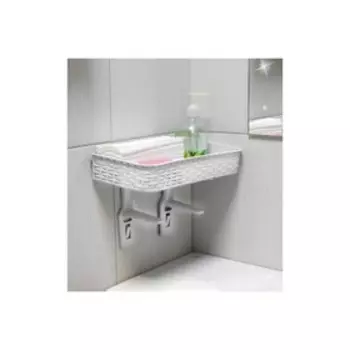 Полка для хранения плетеная, белая