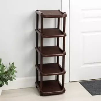 Полка для обуви, 5 ярусов, 27×31×83 см, цвет коричневый