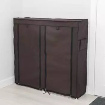 Полка для обуви двойная 6 ярусов, 118×30×120 см, цвет коричневый
