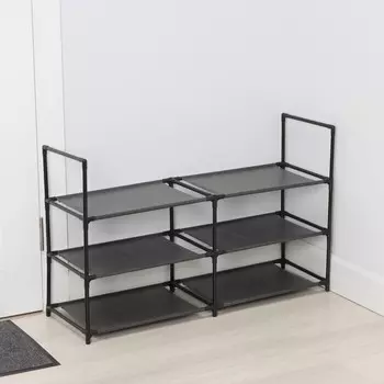 Полка для обуви LaDоm, 3 яруса, 903057 см, чёрная
