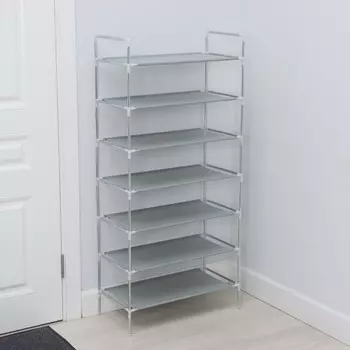 Полка для обуви LaDоm, 7 ярусов, 6030120 см, белая