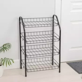 Полка для обуви разборная, 4 яруса, 462870 см, чёрная