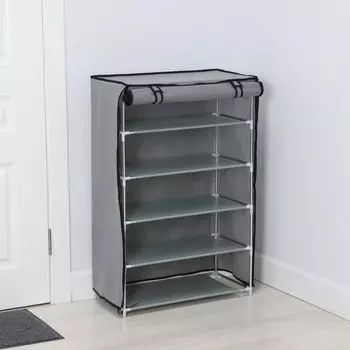 Полка для обуви с чехлом LaDоm, 5 уровней, 603090 см, серая