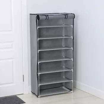 Полка для обуви с чехлом LaDоm, 7 уровней, 6030123 см, серая