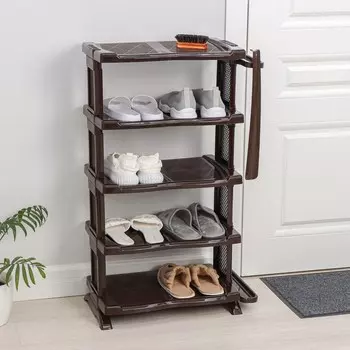 Полка для обуви с ложкой, 5 яруса, 5032,591 см, цвет коричневый