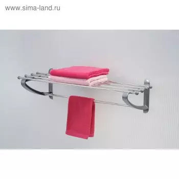 Полка для полотенец алюминиевая, размер 50 х 29,5 х 20 см, цвет серый