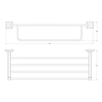 Полка для полотенец со штангой 60 cm, хром