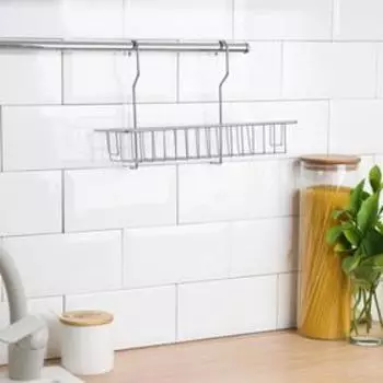 Полка для рейлинга прямоугольная, 1 ярус, 301220,5 см, d=25 мм, цвет хром