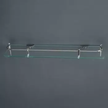 Полка для ванной комнаты, 40×12×6 см, нержавеющая сталь, стекло