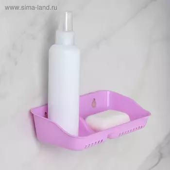 Полка для ванной с мыльницей «Алфавит», 20×9,5×4 см, цвет МИКС