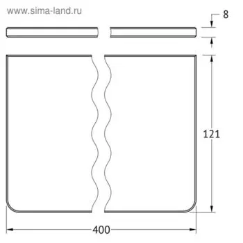 Полка для ванной, ширина 40 см, матовое стекло