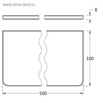 Полка для ванной, ширина 50 см, матовое стекло