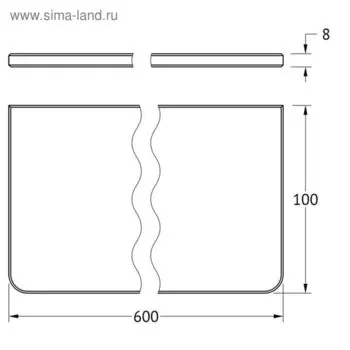 Полка для ванной, ширина 60 см, матовое стекло