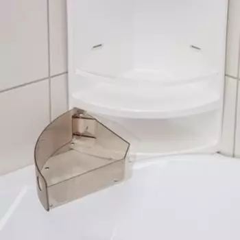 Полка для ванной угловая, 19×19×46,5 см, цвет тонированный